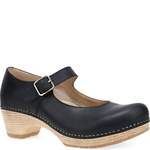 Dansko LILAH Mary Janes Black Oiled Pull Up Used Womens Shoes Size 39 Euro 8 US - Picture 3 of 16